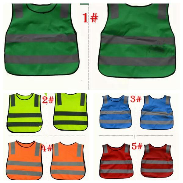 5 color Kids Proof Vests with Reflective High Pockets Cloth Jacket Children Boys Girls Patchwork Vest Safety Equipment