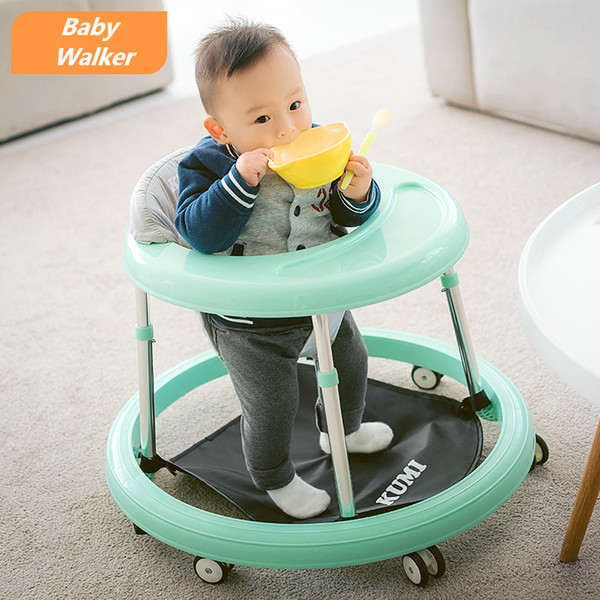 Baby First Step Learning Multifunction Folding Hand Sit Chair Walker Baby Assistant with Dinner plate For 6-18M Unisex