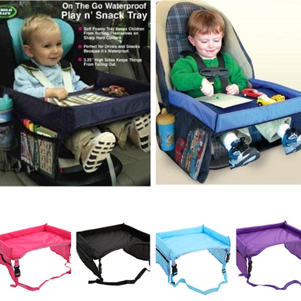 Baby Toddlers Car Safety Belt 5 Color Travel Play Tray waterproof folding table Baby Car Seat Cover Harness Buggy Pushchair Snack T1I340