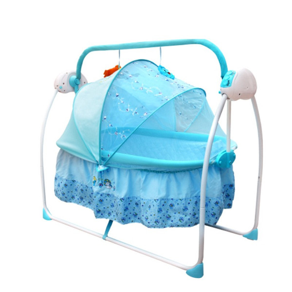 New Electric Metal Baby Cribs Baby Bedding Baby Cradle With Music Rocking Chair With Mosquito Nets Wholesale