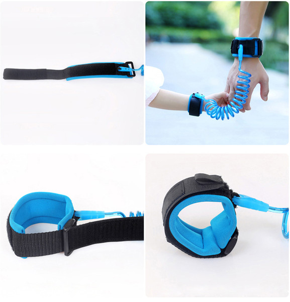 Children Anti Lost Strap Kids Safety Wristband Adjustable Child Wrist Leash Baby Walking Assistant Sling Blue and Orange