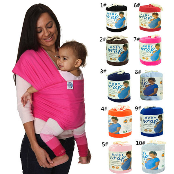 DHL Fast Shipping 6 Color cotton solid baby carriers Infant Breastfeed Sling Baby Stretchy baby Wrap Backpack Bag kids Breastfeeding hipseat