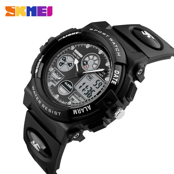 Skmei Sports Kids Watches Children Waterproof Military Dual Display Wristwatches Led Waterproof Watch Montre Enfant 1163 J190524