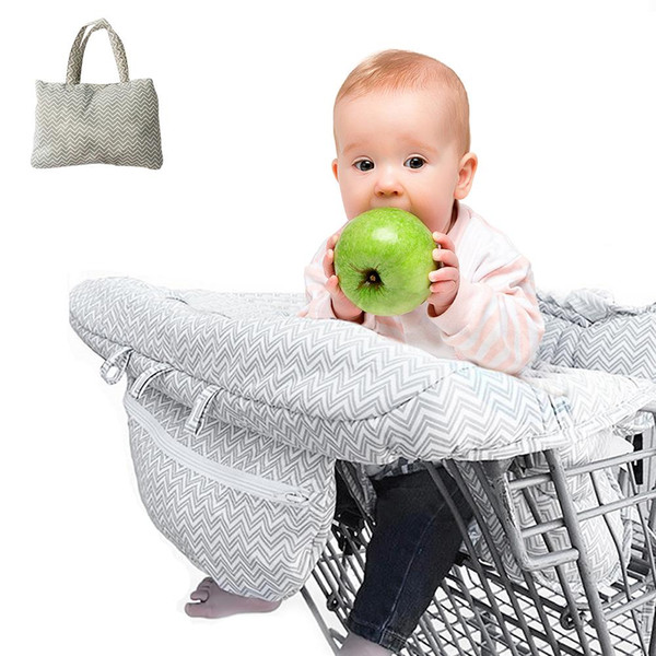 Foldable Baby Shopping Cart Baby Seat Cover Protection Cover Trolley Soft Pad Infant Dining Chair Seat Cushion With Safety Belt