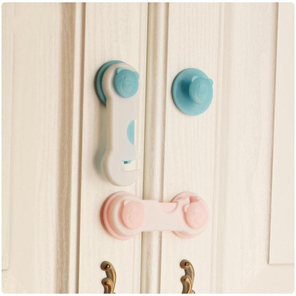 Children Drawer ABS Lock Baby Safety Lock Bear Pattern Adhesive Door Cupboard Cabinet Fridge Drawer Safety Locks Safety Locks Straps