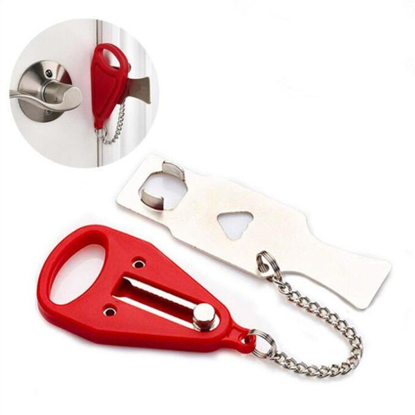 Portable Security Door Lock Travel Safety Lock Stainless Chian Guard Hotel Door Stopper Home Anti-theft Lock Room Latches Tools DYP926