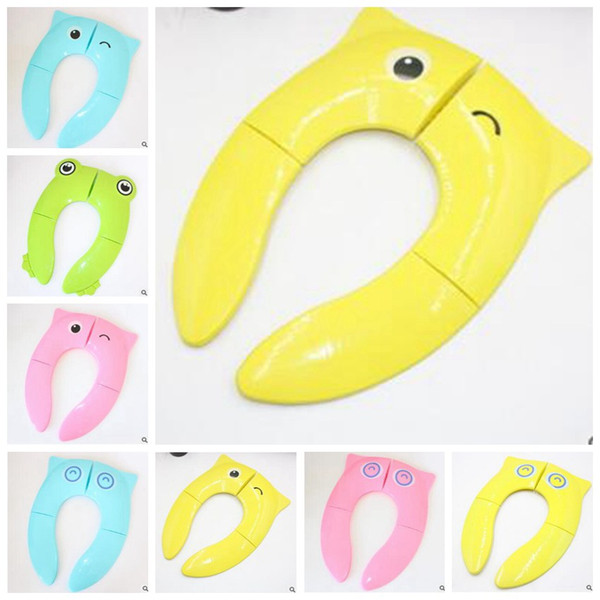 Baby Potty Seat Cover Owl Cartoon Toilet Seat Mats Toddler Soft Auxiliary Toilet Pad Foldable Candy Color Safety Silicone Training Seat 5397