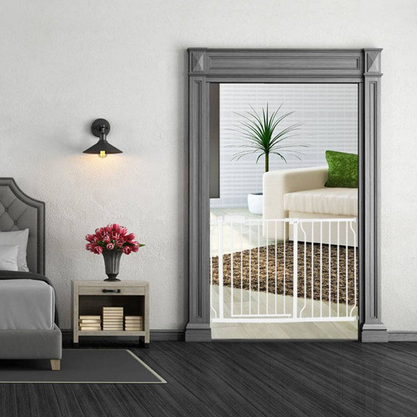 US free shipping fast delivery A Style White Child Safety Gate 74-122 x 80cm with Short Extension