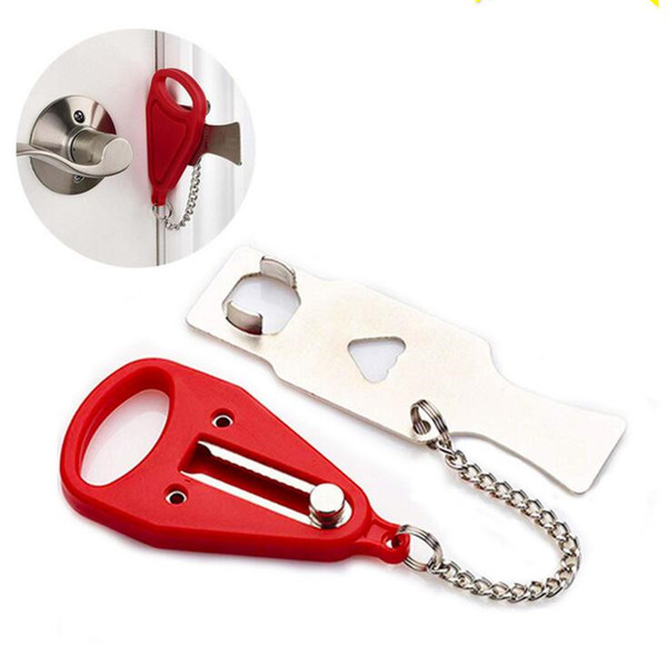 Portable Security Door Lock Travel Safety Lock stainless steel chian Guard Hotel Door Stopper DIY Home Anti-theft lock Room Latches CLS365