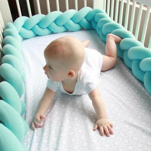 Baby Handmade Nodic Knot Newborn Bed Bumper Long Knotted Braid Pillow Baby Bed Bumper Knot Crib Infant Room Decor 1.5M