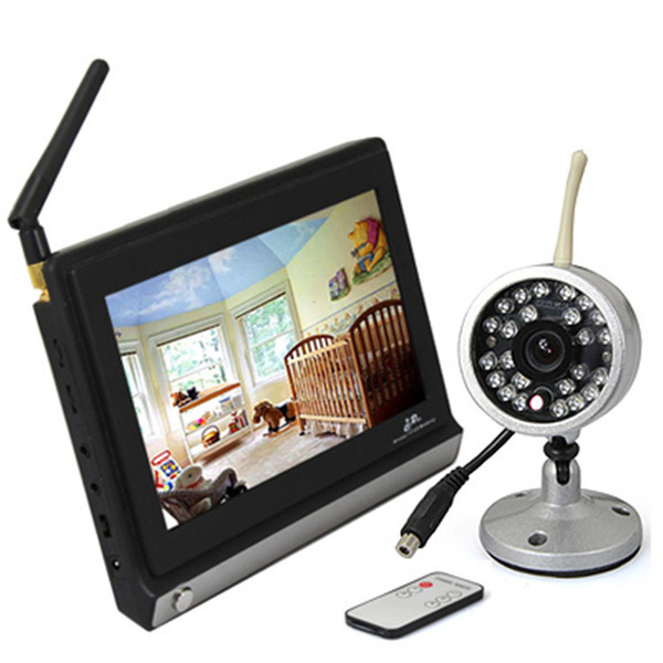 7 Inch TFT LCD 2.4GHz Wireless Baby Monitor with Night Vision +1pcs Wireless Outdoor Camera AV OUT