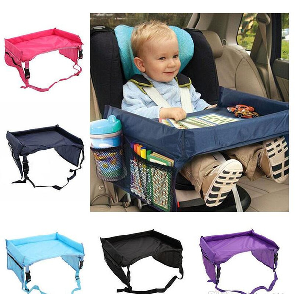 Baby Toddlers Car Safety Belt 5 Color Travel Play Tray waterproof folding table Baby Car Seat Cover Harness Buggy Pushchair Snack