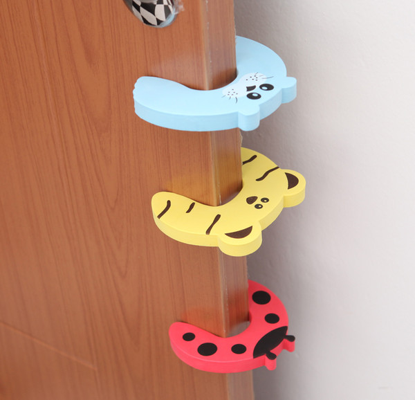 Cartoon Animal Shpe Wooded Door Card Infant Safety Door Plug EVA Child Anti Clip Hand Door Tools 7 Styles Baby Safety Security