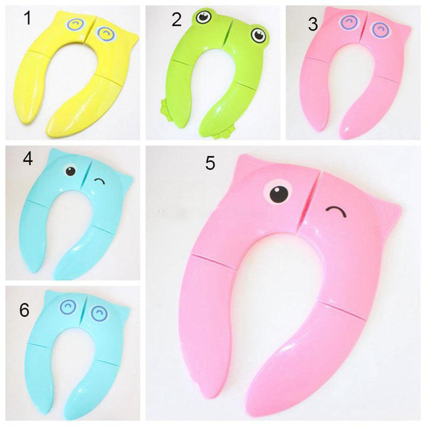 Baby Potty Seat Cover Owl Cartoon Toilet Seat Mats Toddler Soft Auxiliary Toilet Pad Foldable Candy Color Safety Silicone Training Seat