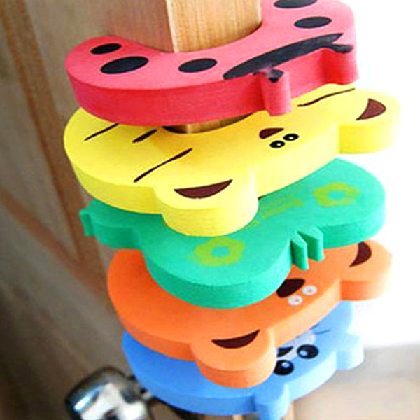 10pcs/Set Children Safety Cartoon Door Clamp Pinch Hand Security Stopper Cute Animal Baby Safety Door Stopper Clip Security 2017