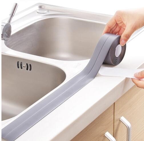 Self Adhesive Kitchen Ceramic Sticker Waterproof Anti-moisture PVC Sticker Bathroom Wall Corner Line Sink Stickers 3.8*320cm