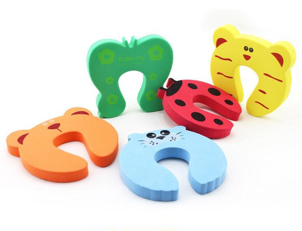 Wholesale 5colors kids safety gates door stop animal cartoon door plug security stopper baby finger protector