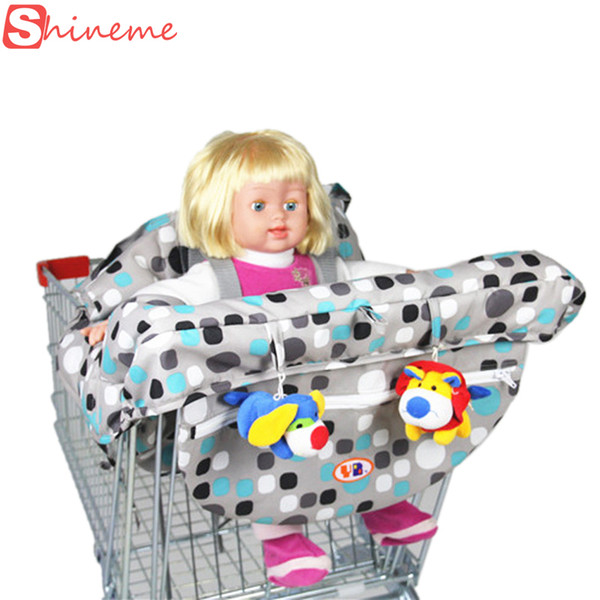 Wholesale-Brand 2 colors five-point harness quality safety folding supermarket infant child shopping cart cover for baby