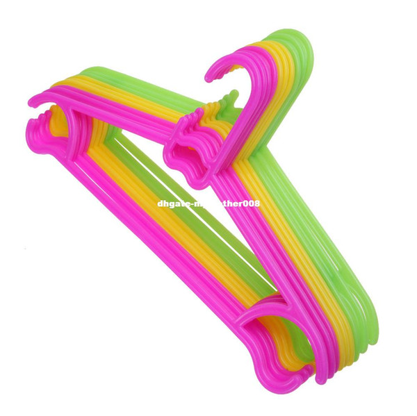 10pcs/Lot Non-Slip Plastic Hangers Kids Children Toddler Baby Clothes Coat Hangers Pet Clothing Clothes Rack Hangers