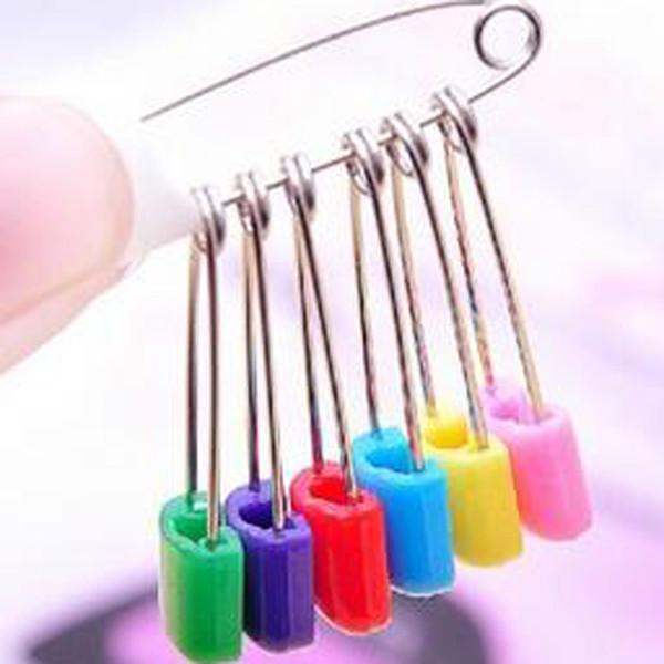 Baby Safety Pin Wholesale 600pcs/lot Baby Safety Pin Child Safe Cloth Nappy Diaper Craft Pin Locking Colorful free shipping