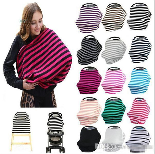 Baby Car Seat Cover Canopy Nursing Cover Multi-Use Stretchy Infinity Scarf Breastfeeding Shopping Cart Cover K0114