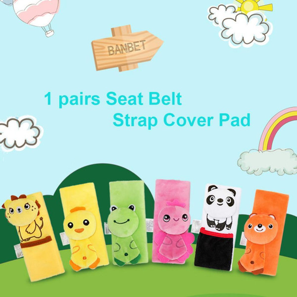 1 pair Baby Child Car Stroller Seat Safety Belt Cover Protector Cute Cartoon Comfortable Protective Shouder Pad Strap Cushion