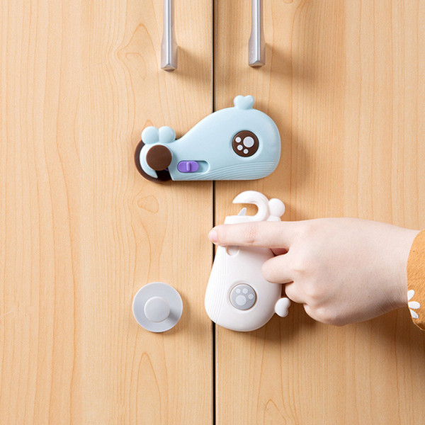 Lovely Whale Shaped Lock On Cabinet Security Babby Clip Door Drawer Wardrobe Protecting The Safety Of Children Baby Safety Tool