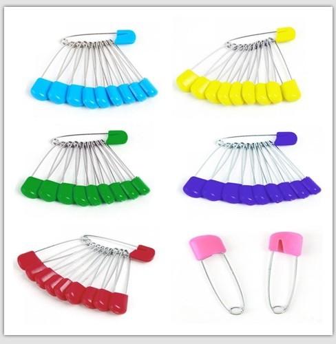 Wholesale 600pcs/lot Baby Safety Pin Child Safe Cloth Nappy Diaper Craft Pin Locking Tools Colorful d790