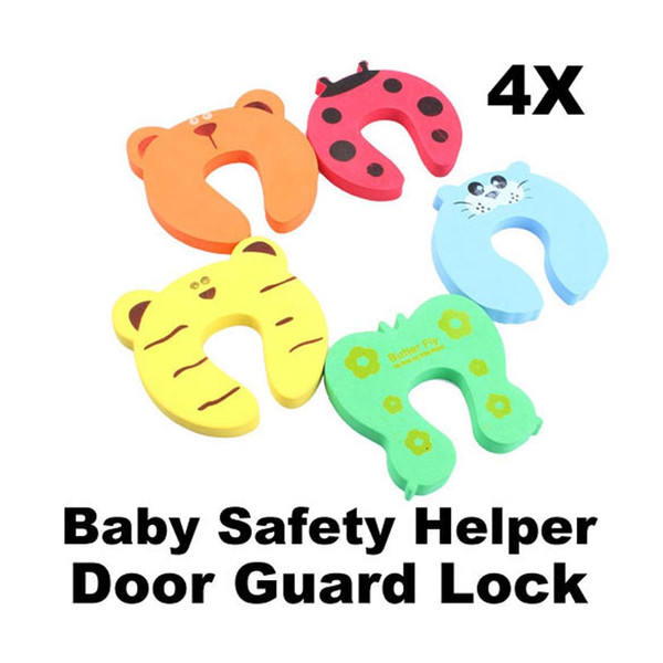 Baby Safety Door Stop Finger Pinch Guard Safety child safety baby security Finger Pinch Color Guard Lock Color by Random 4pcs