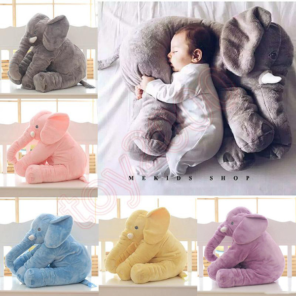 60cm 40cm Plush Elephant Toy Baby Sleeping Back Cushion Soft stuffed animals Pillow Elephant Doll Newborn Playmate Doll Kids toys squishy