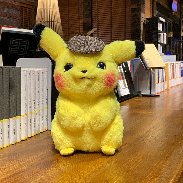 New Toy PIKA Detective Soft Doll Plush Toy For Kids Christmas Halloween Best Gifts 25cm