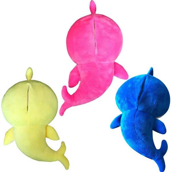 3 Colors 32cm Sing And Flash Plush Doll Hot Sale Shark L169