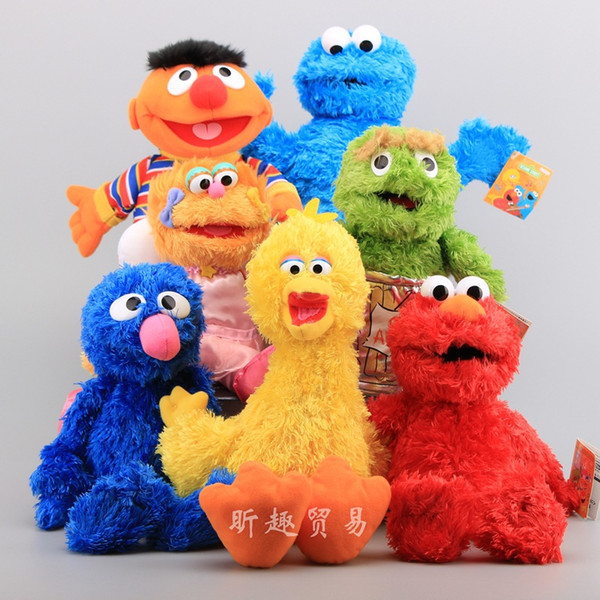 Brand Original 36cm Sesame Street & KAWS 5 Models Plush Toys ELMO/BIG BIRD/ERNIE/MONSTER Stuffed Best Quality Great Gifts For Kids