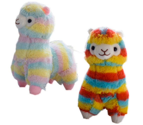 20cm Cute Rainbow Llama Alpacasso Stuffed Doll Kawaii Animal Alpaca Soft Plush Toys for Kids Christmas Birthday Gifts MMA781 20pcs