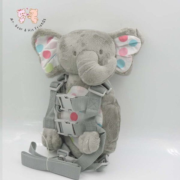 New Kids Cartoon Cute Elephent School Backpack Toddler Walking Keeper Anti Lost Bag Infant Plush Doll Backpacks Daypack Mochila