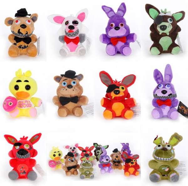 10styles 15-18cm Five Nights At Freddys plush dolls Cartoon hook Toys Kids Birthday Party Christmas Gift Soft Stuffed bear toy FFA823 20PCS