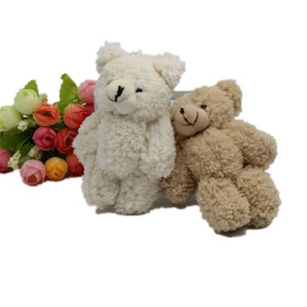 Kawaii Small Jointed Teddy Bears Stuffed Plush With Chain 12CM Toy Teddy-Bear Mini Bear Ted Bears Plush Toys Gifts Christmas gift K0295