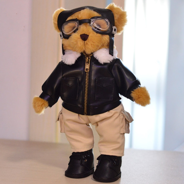 Pilot Teddy Bear 30 CM Customized Airline Gift Doll Stuffed Plush Toy Bear Chrismas Holiday Gift Kids toy