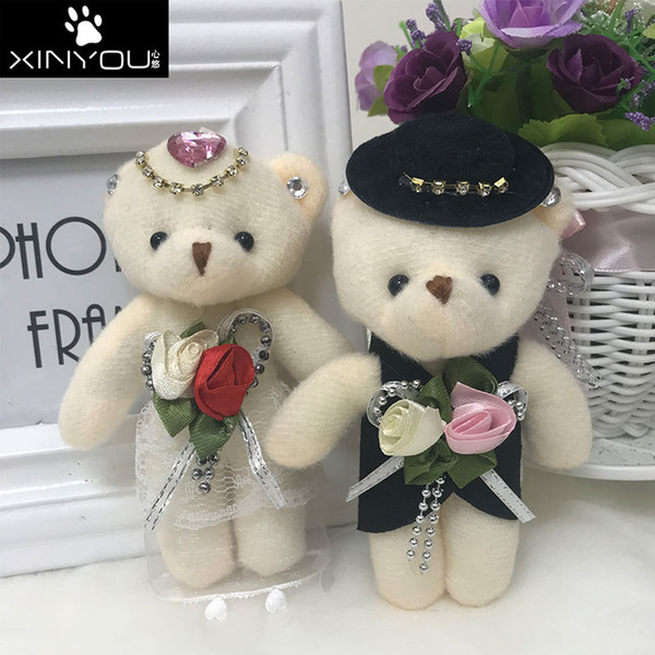 Lover Toy Teddy Bear Plush Toy Teddy Doll Bride and Brideroom Toy Wedding Bear Gift Car Decoration