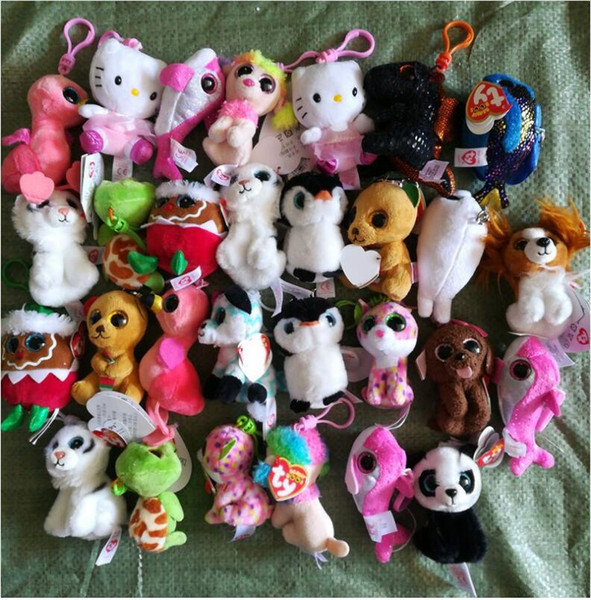 Ty Beanies Keychains Ty Beanie Plush Toys TY Plush Pendants Unicorn Plush Toys Stuffed Animals Dolls Boos Marcel TWIGGY Owl 100pcs