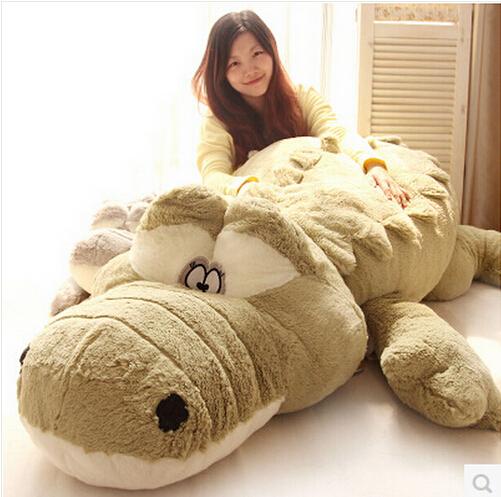 New Arrival 200cm Cute animals Big Size Simulation Crocodile Skin Plush Toy Cushion Pillow Toys For Girl kids toys Y200111