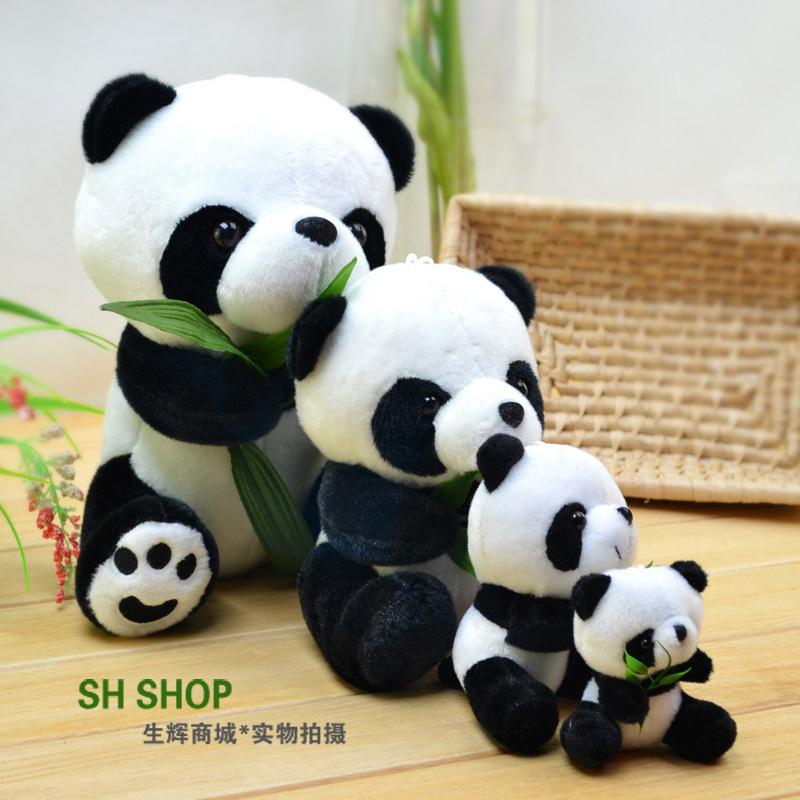 4pcs /lot Combination of toys Shining bamboo plush doll toy panda doll pendant birthday gift doll