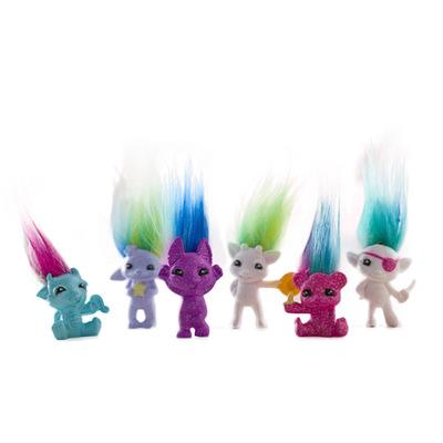 Colorful Hair 4cm Cartoon troll doll plastic ugly baby magic hair troll retro doll doll decoration spot toy With pencil cover