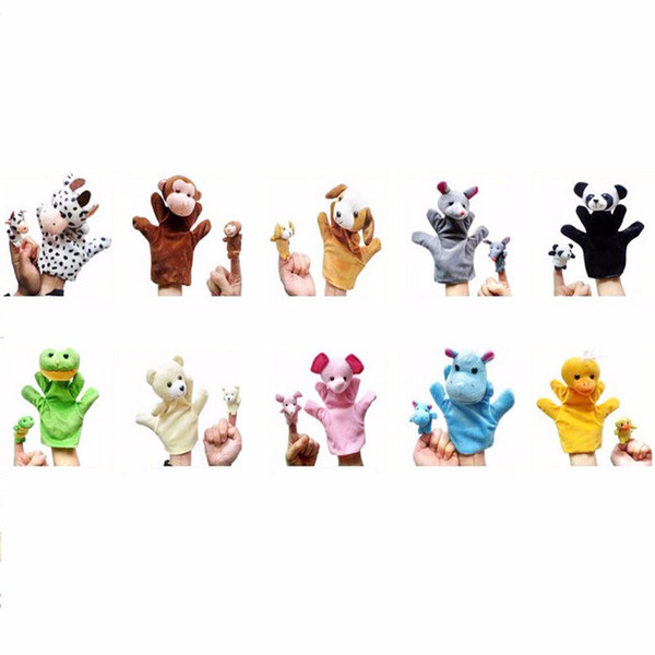 20pcs/lot Baby Reborn Finger Puppets Hand Puppet for Kids Plush Cute Cartoon Finger Plush Doll Set Hand Puppets Boby Toys