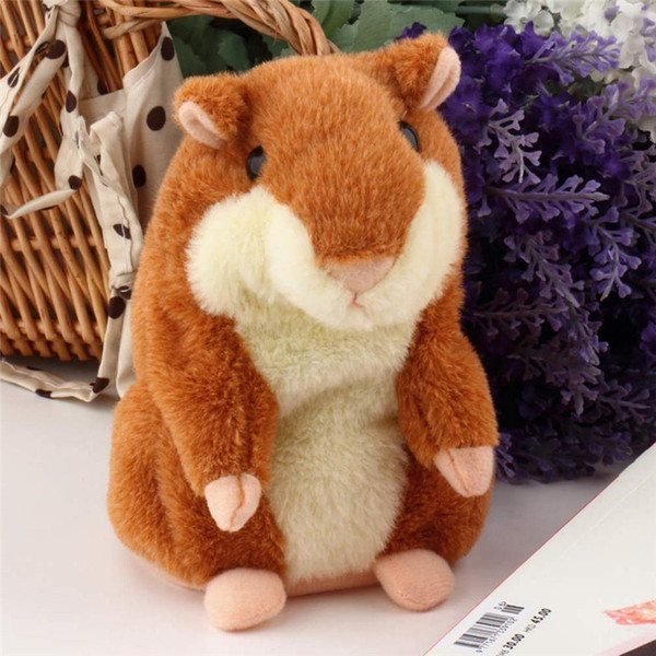 Lovely Free Shipping Talking Hamster Plush Toy Hot Cute Speak Talking Sound Record Hamster Talking Toys for Children