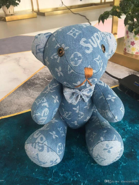 Christmas Gifts baby kids Joint Bear Toy Stuffed 36CM denim Bears Stuffed Plush Pendant with gift paper