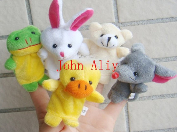 Wholesale New Lovely Baby Kids Plush Cartoon Doll Cute Animal Finger Puppets Educational Sleep Story Toys Set Free Shipping