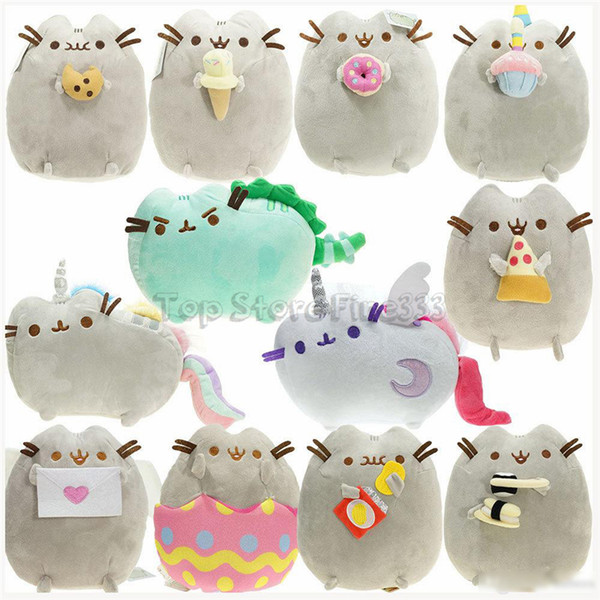 Pusheen Cat The Cat Angel Cake Cookie Icecream Egg Pizza Doughnut Rainbow Sushi Dinosaur Dino Moon Cat Plush Doll Stuffed Best Gift toy