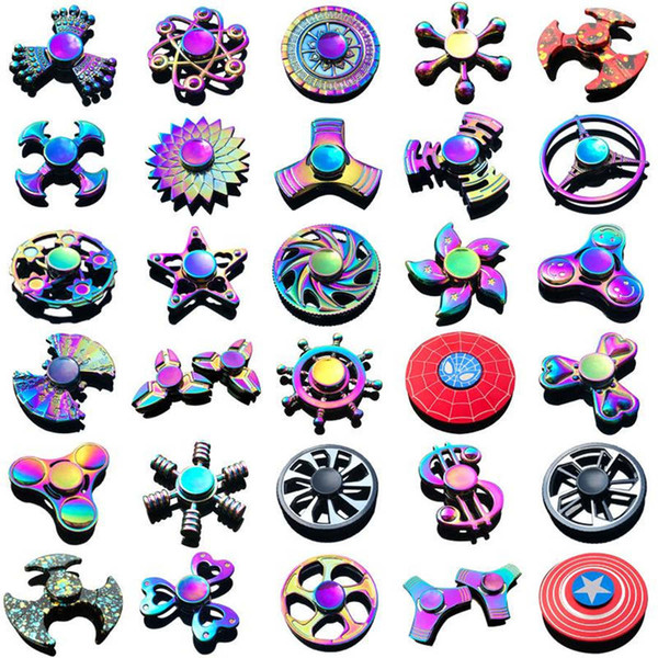 Fidget Spinner Toys Newest 120 Models Tri-Fidget Metal Colorful EDC Gyro Superhero Dragon Rainbow hand spinners finger toy