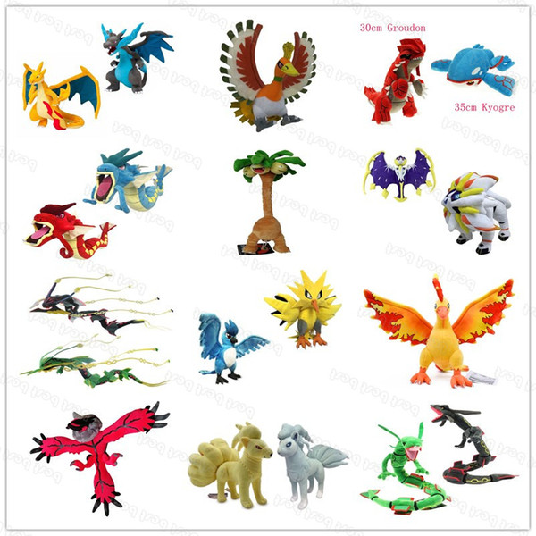 More Style Lunala Solgaleo Moltres Exeggutor Groudon Kyogre Zapdos Ho-Oh Gyarados Rayquaza Charizard Yveltal Plush Toy Gifts